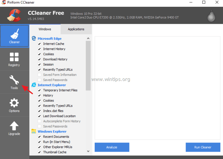 ccleaner удалить приложения windows 10