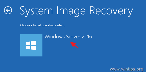 Восстановление Server 2016 из образа системы