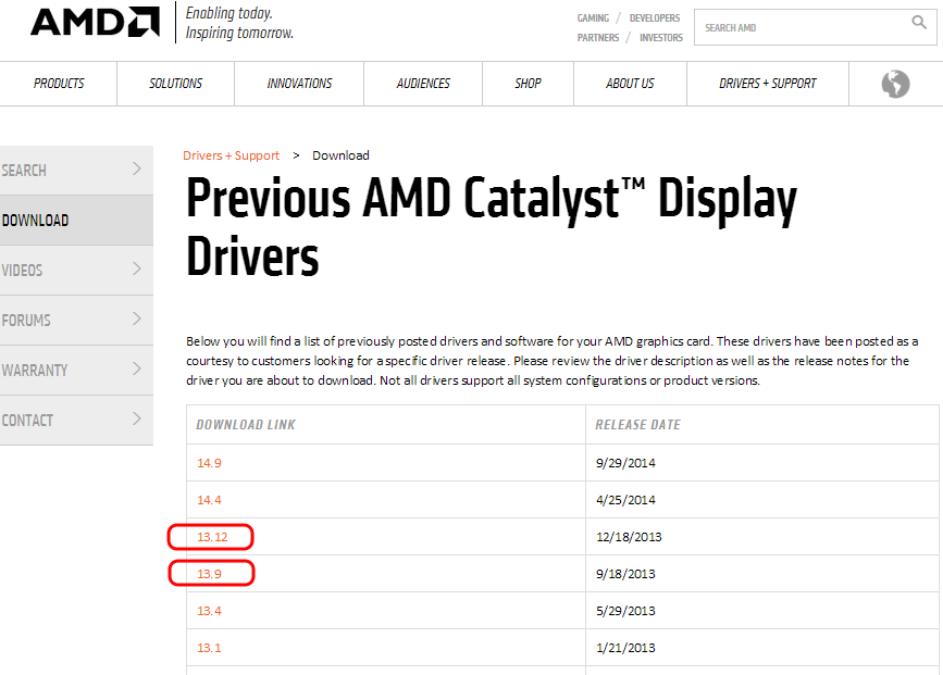 Скачать предыдущий драйвер AMD ATI