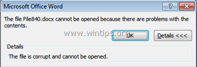 Файл Word поврежден и не может быть открыт