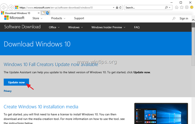 исправить: не удалось обновить до Windows 10 Fall Creators Update 1709