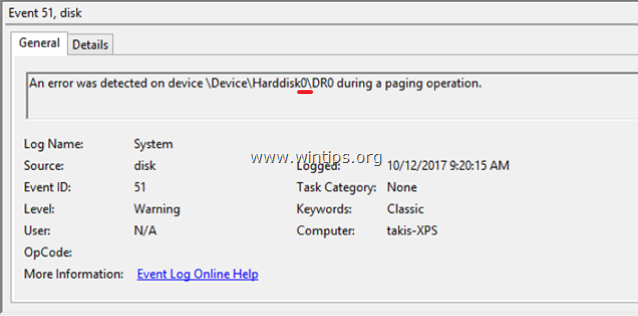 Disk Event 51 Обнаружена ошибка на жестком диске устройства во время операции подкачки
