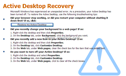 исправить Active Desktop Recovery