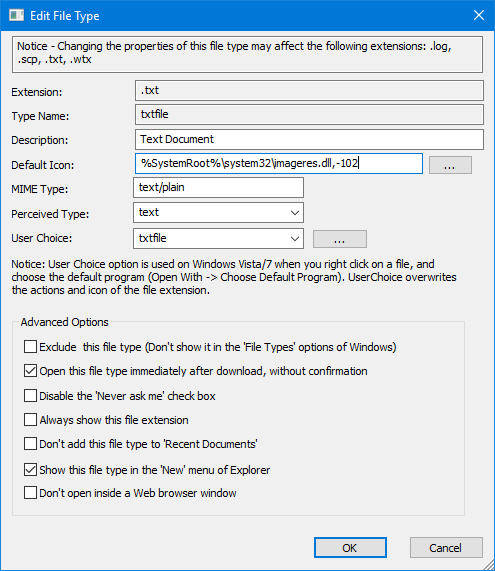 Как изменить значок для типа файла в Windows