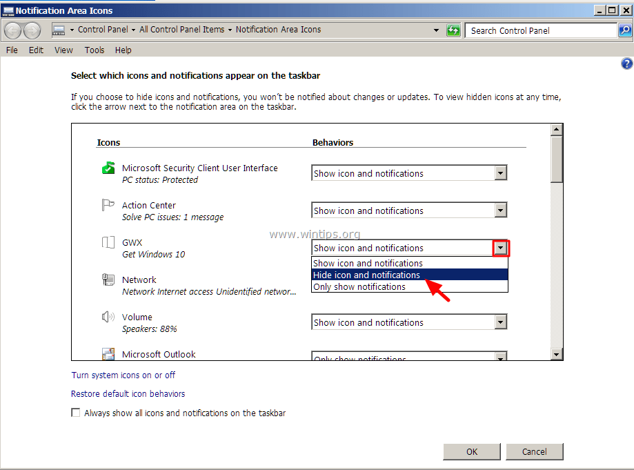 скрыть-Get-Windows-10-значок