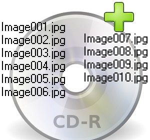 Иллюстрация: добавление новых файлов на диск CD-R.