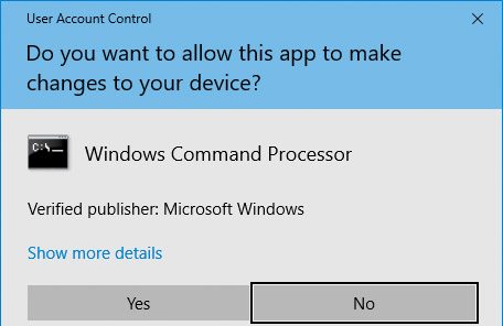 Запрос Windows 10 UAC