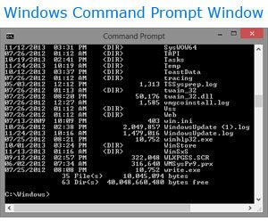 Окно командной строки Windows DOS