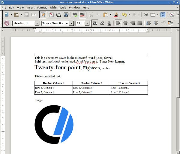 Представление документа LibreOffice