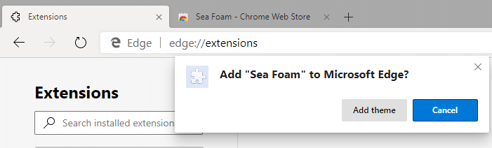 Установить Chrome Темы и расширения на Edge Chromium