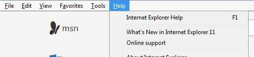 Меню «Файл» Internet Explorer
