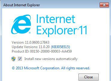 Об окне Internet Explorer