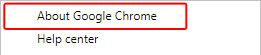 Пункт меню, чтобы увидеть версию Chrome, которая установлена ​​в данный момент.