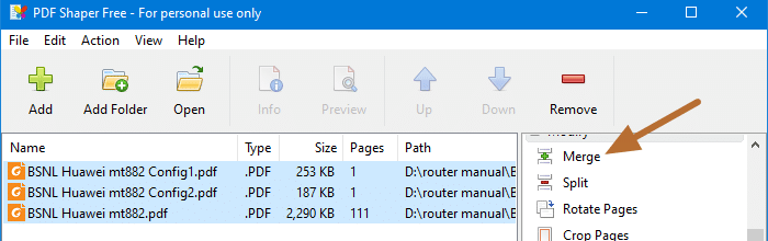 объединить или объединить PDF-файлы - pdfshaper