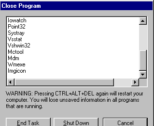 Windows 9x Закрыть окно программы