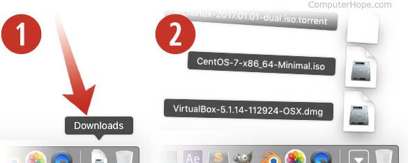 Доступ к папке загрузок OS X на панели Dock