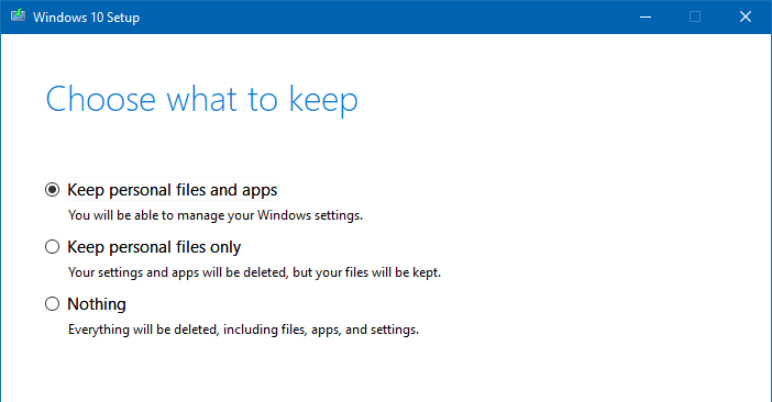 чистая установка против сброса этого ПК в Windows 10