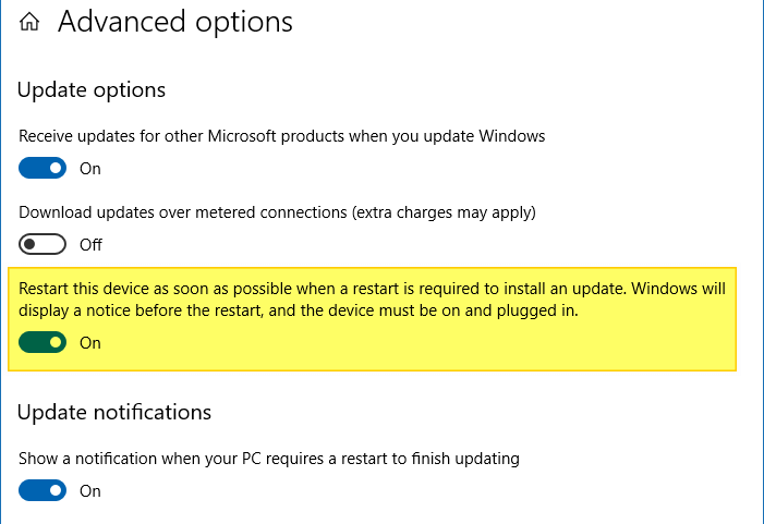 установить обновления и закрыть Windows 10