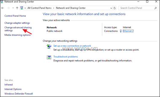 Включить обнаружение сети - Windows 10