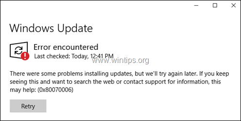 Служба обновления Windows 10 отсутствует - 0x80070006 - 0x80070424