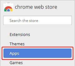Кнопка для отображения доступных приложений в интернет-магазине Chrome.