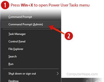 Открытие командной строки (Admin) в меню задач Windows 10 для опытных пользователей
