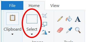 Инструмент Microsoft Paint Select