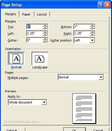 Настройка страницы Microsoft Word 2003
