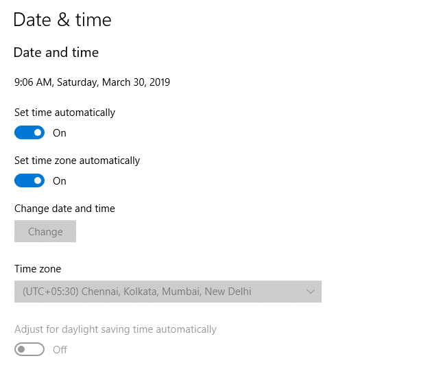 Windows 10 - установить время и часовой пояс автоматически