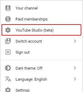 YouTube Studio (бета)