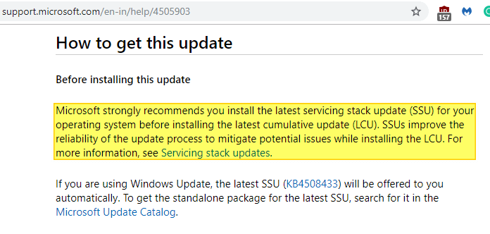 Накопительное обновление устанавливается дважды в Windows 10