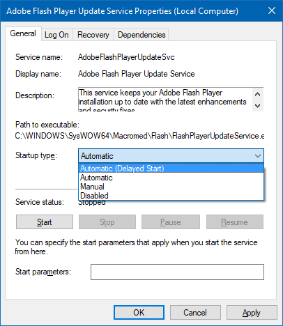 автоматическое или автоматическое отложенное начало службы Windows