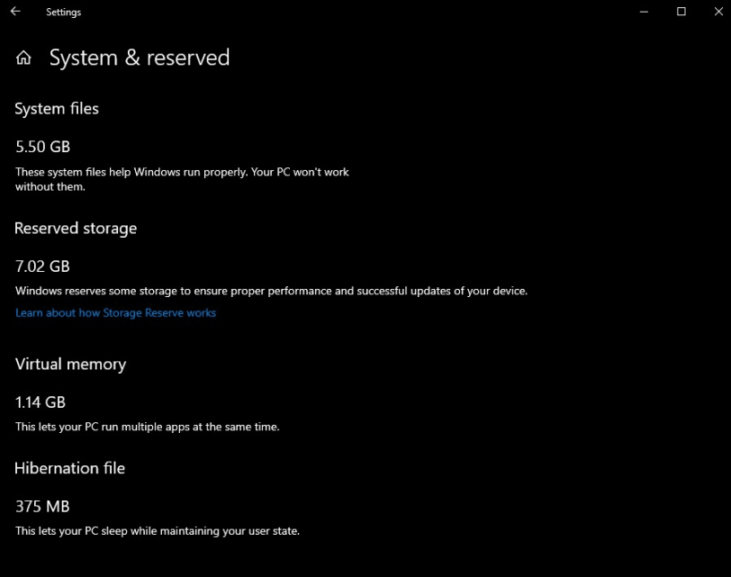 Зарезервированное хранилище - Windows 10 Windows Update Drive