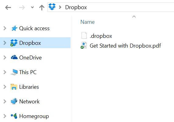 значок Dropbox добавить удалить панель навигации