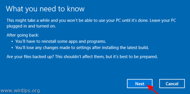 удалить последнюю сборку Windows 10