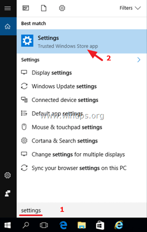 исправить значок настроек, отсутствующий в Windows 10