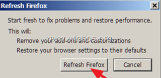 обновить Firefox до настроек по умолчанию