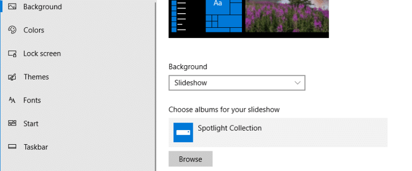 Использовать Windows Spotlight в качестве слайд-шоу обоев рабочего стола