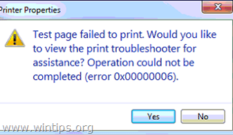 Ошибка операции печати 0x00000006