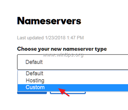 изменить имя сервера google domain