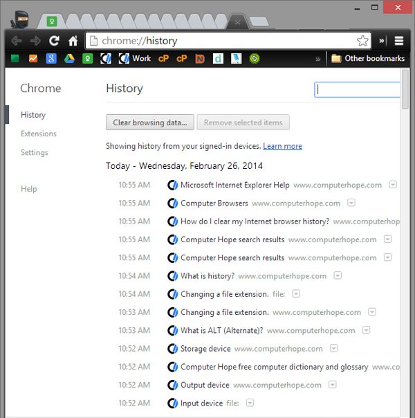 История браузера Google Chrome