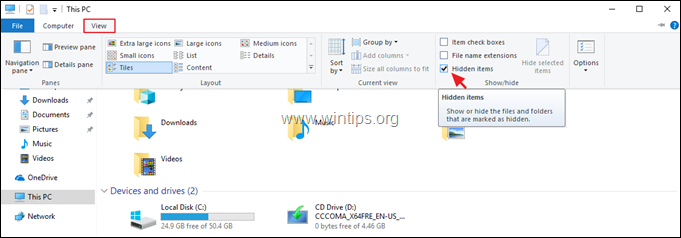 Как просмотреть скрытые файлы Windows 10/8