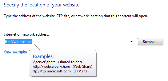 Как отобразить FTP-сайт в Windows 7