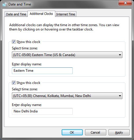 Изменить настройки времени и часов в Windows