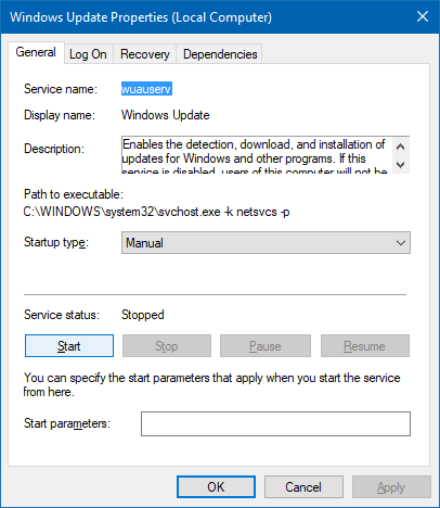 Вкладка свойств службы обновления Windows недоступна - исправление wuauserv sddl