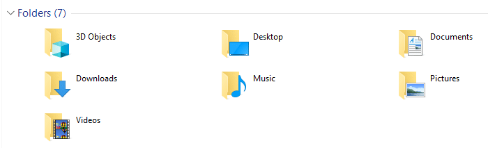 "3d objects" folder in this pc
