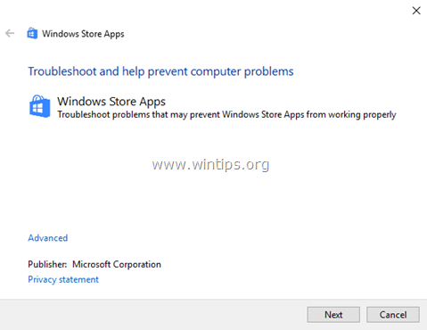 магазин приложений устранения неполадок - Windows 10-8-8.1