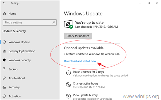 Как загрузить и установить обновление для Windows 10 1909