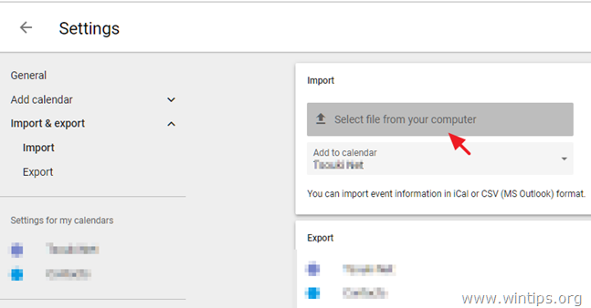 импортировать календарь Outlook в Google Calendar
