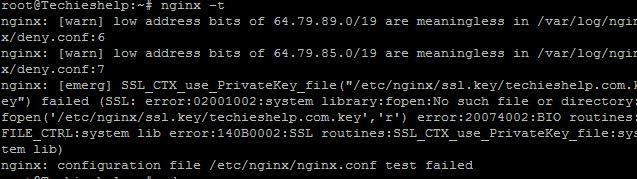 Ошибка запуска Nginx